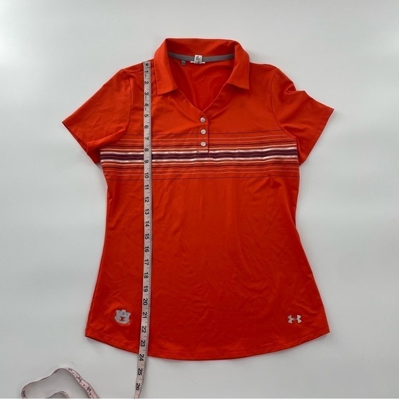 Under Armour Women's SS Orange Auburn Tigers Solid Golf Polo Loose Heat Gear - Picture 7 of 10